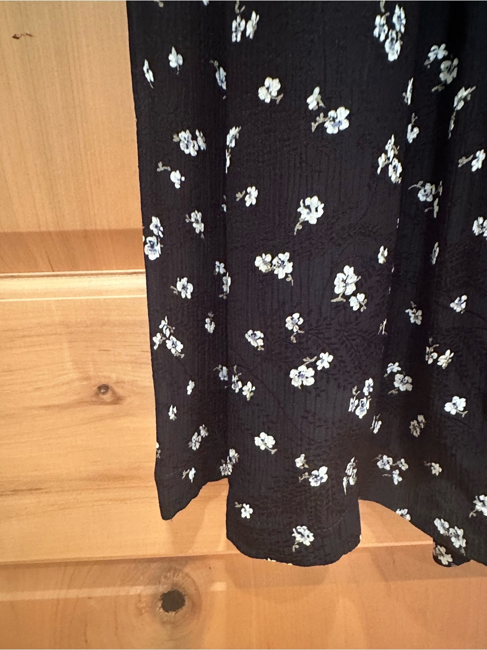 Sezane “Alicia” Black Midi Skirt with White Floral Print - Picture 2 of 2